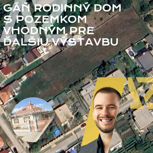 Rodinný dom s pozemkom vhodným pre ďalšiu výstavbu