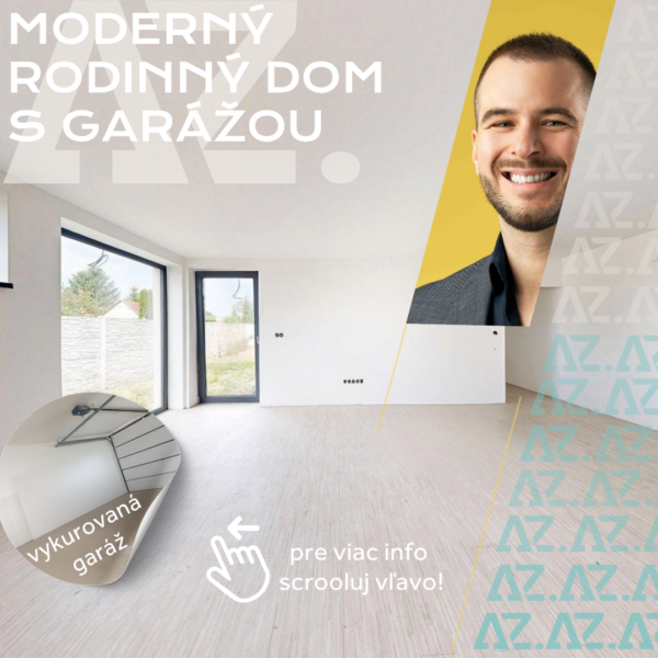 Moderný dom s vykurovanou garážou a dielňou v Matúškove pri Galante